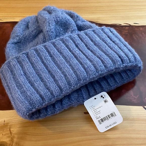 Free People Accessories - NWT Free People Soft Blue Knit Chunky Beanie